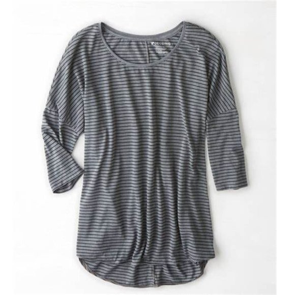 American Eagle Jegging Tshirt Grey with Black Stripes - Picture 1 of 5
